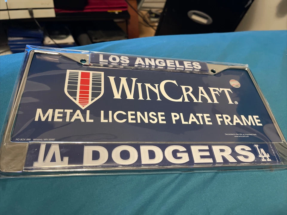 Los Angeles Dodgers Chrome Metal License Plate MLB - Image 1 of 1
