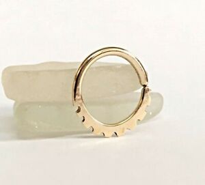 12g Septum Ring 22K Gold Jewelry Piercing Hoop Earring 2mm Men Thick Gift Idea