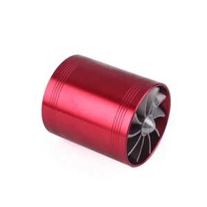 Car Turbo Supercharger Air Intake Double Fan Turbo Gas Fuel Aluminum Alloy - Picture 1 of 11