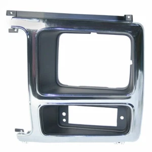 New Headlight Bezel Chrome / Black Left Fits 1980-1986 Ford Bronco EOTZ13064M - Picture 1 of 1