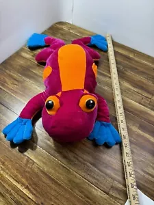 Nanco Pink Blue Orange Tree Frog Plush Large 21” Floppy Laying Bright Colors - Picture 1 of 6