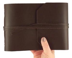 Leather Photo Album Scrapbook 4x6 5x7 Vintage Antique Rustic Handmade Genuine - Picture 1 of 7