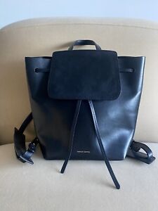 Mansur Gavriel Black Leather Mini Backpack