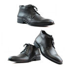 Mens Zasel Cosmo Black Formal Leather Lace Up Dress Casual Wedding Boots