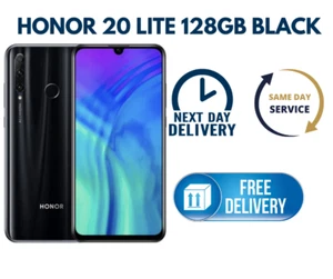 Huawei Honor 20 Lite Black  128GB Dual Sim Unlocked Smart Phone Pristine+ - Picture 1 of 11