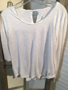 Womens White Shirt Long Sleeve Top Blouse Medium-Large 437 - Picture 1 of 12