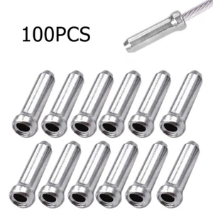 100pcs MTB BIKE BICYCLE BRAKE SHIFTER INNER CABLE TIPS WIRE END CAP CRIMPS - Picture 1 of 6
