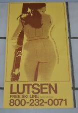 FUN Vintage Lutsen Downhill Skiing Small Poster Ski Bunny