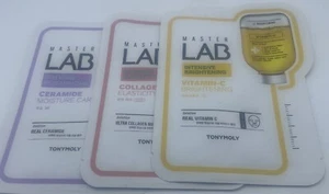 TONYMOLY Master Lab 3Pc Facial Masks Collagen Brightening Ceramide Moisture - Picture 1 of 4