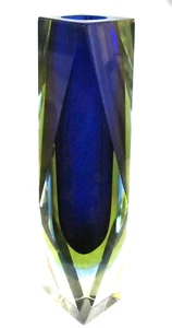 VASO IN VETRO GEODE 11 7/8" ALTO ITALIANO MURANO MANDRUZATTO ESTIVO - Foto 1 di 5