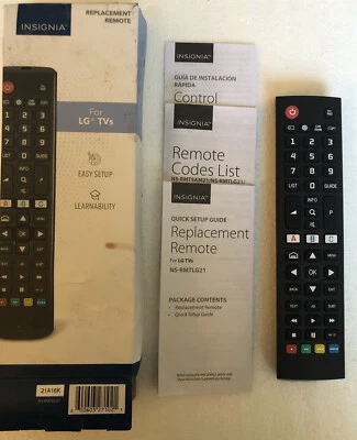Insignia LG TV Remote Model NS-RMTLG21 Replacement Remote for LG TVs Open Box - Image 1 of 4