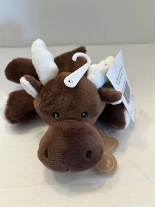 MOOSE PLUSH PACIFIER HOLDER Stuffed Animal 6” NEW WITH TAGS - Picture 1 of 4