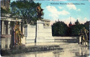 McKinley Monument Ohio Postcard Columbus Ohio to North Va 1913 Posted - Picture 1 of 2