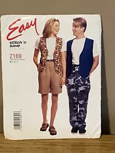 McCalls SEWING PATTERN 2169 Unisex VEST PANTS SHORTS Easy UNCUT Stitch n Save - Picture 1 of 2