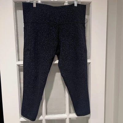 ATHLETA Blue Black Salutation Stash Pocket Gravel Tight Active Leggings Sz 2X - Imagem 1 de 4