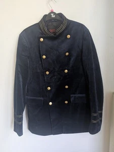 Blazer sartoriale militare velluto navy e oro DEVIL'S ADVOCATE taglia 40 (T22) £300 - Foto 1 di 10