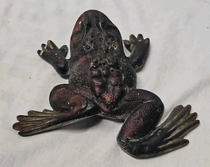 Vtg. Virginia Metal Crafters Cast Iron Frog Doorstop Garden Art Model #18-21  - Picture 1 of 6