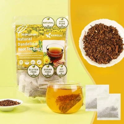 60 Dandelion Root Tea Bags, Natural Dandelion Root, Organic Tea Bags, Herbal Tea - Image 1 of 4