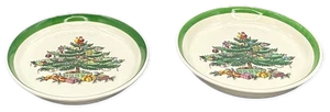 Spode Árbol de Navidad Posavasos para Taza de Café Redonda Inglaterra De Colección - Juego de 2 - Imagen 1 de 3