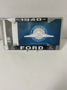 Support plaque d'immatriculation avant arrière Ford voiture camionnette 1940 cadres chromés neuf - Photo 1/5