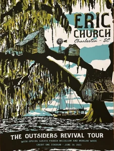 Eric Church Poster 6/30/2023 Charleston SC Signed & Numbered - Picture 1 of 1
