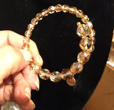 Alex & Ani 2 Shades Of Topaz Glass Beads wrap bracelet vintage 66  - Image 1 of 3