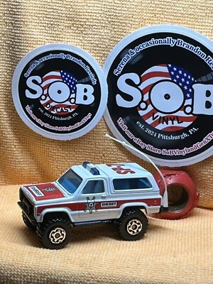 Matchbox 1983 4x4 Chevy Blazer Sheriff Police SP-7 NM Condition Red Diecast - Image 1 of 4
