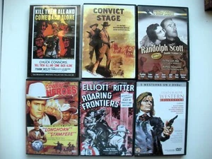 Lot of 6 CLASSIC WESTERN ADVENTURE DVD Movies Chuck Connors Randolph Scott +More - Picture 1 of 13