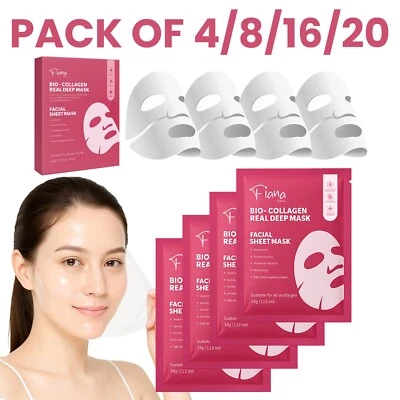 HIFEN WHOLESALE 4x Bio Collagen Real Deep Face Mask Anti Age Wrinkle Skin Care Firming Hydrating