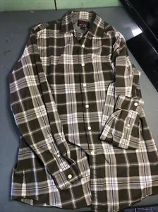 Cremieux Large Long Sleeve Button Up Gray Plaid Shirt - Picture 1 of 10