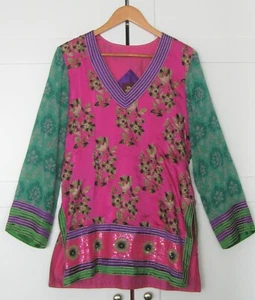 CHARU PARASHAR – INDIAN COUTURE DESIGNER – SILK TUNIC – XL - KURTA - Picture 1 of 12