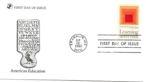 US Scott #1833, First Day Cover 9/12/80 Franklin Single Education - Picture 1 of 1