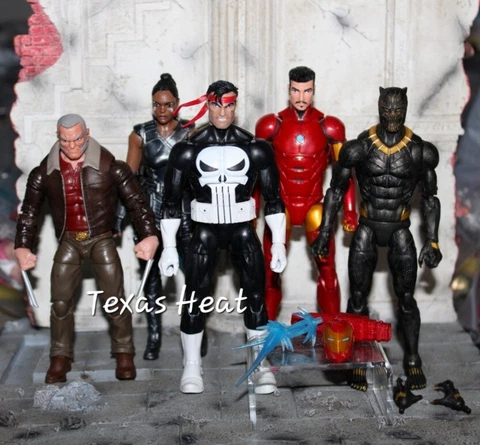 5 Marvel Legends lot Punisher retro 6" wolverine killmonger iron man Cover