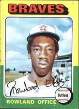 1975 Topps Atlanta Braves Baseball Card #262 Rowland Office RC - EX