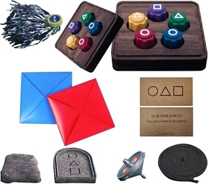 Korean Traditional Game Set 10pcs Gonggi,Jebi chagi,Biseokchigi, Paeng-y,DDAKJI - Picture 1 of 6