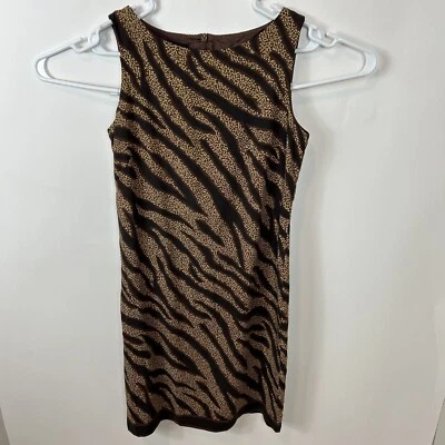 Cynthia Howie Maggy Boutique Womens Size 6 Brown Animal Print Dress Pullover  - Image 1 of 4