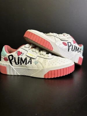Puma Niñas Zapatos Cali Atléticos Blanco Rosa Azul Unicornio Talla 5.5C Tenis Niños Foto 1 de 4
