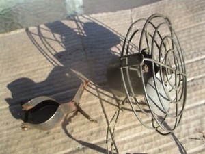 1930s 6 inch caged steering column mounted cooling defroster fan