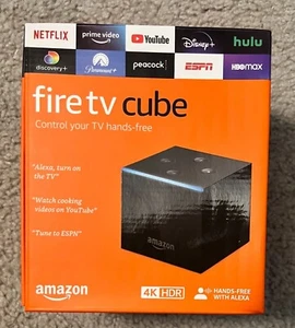 NEW AMAZON FIRE TV CUBE LATEST 4K UHD MEDIA STREAMER 3RD GEN ALEXA REMOTE - Picture 1 of 4