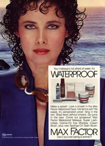 1981 Max Factor maquillaje Dayle Haddon belleza anuncio de revista de 1 página - Imagen 1 de 1