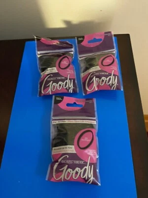 NUEVO LOTE DE 3 POLYBANDS GOODY OUCHLESS FOREVER NEGRAS 150CT CADA UNA Foto 1 de 4