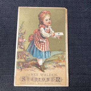 Antica carta commerciale celluloide James Walden Stationer Main Street, Wilimantic, CT - Foto 1 di 11