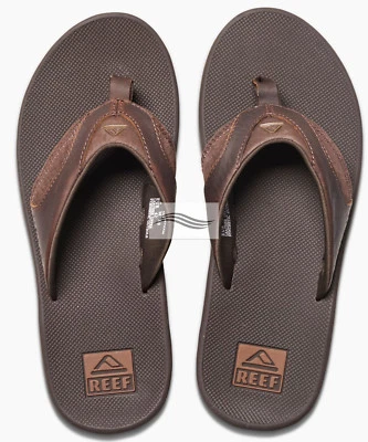 Tanga Reef Fanning de cuero marrón oscuro para hombre Foto 1 de 4