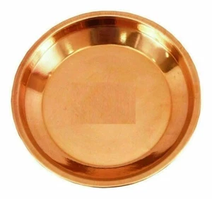 8" Inch Copper Pooja Thali Plate, Poojan Purpose, Spiritual Gift Item hindu puja - Picture 1 of 3