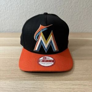 New Era 9FIFTY Miami Marlins Gorra Negra Marco A Correa Pequeño-Mediano Sombrero MLB - Imagen 1 de 8