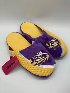 FOCO NCAA Men's LSU Tigers 2022 Big Logo Color Edge Slippers Large 11-12 - Picture 1 of 10