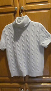 *Lauren Ralph Lauren Cable Knit Sweater Turtleneck Wool Angora Cashmere Size XL
