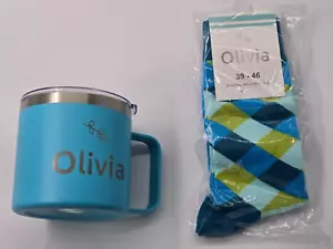 Olivia: Mein tolles Kind hat mir diese Tasse gekauft Sammlerpaket Socken 14 Unzen Puderbecher - Bild 1 von 15