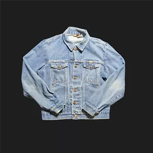 Vintage Rustler Denim Jacket USA Made Medium Small Blue Jean Coat - Picture 1 of 10