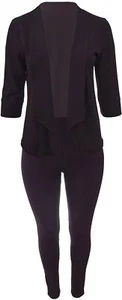 Purple Open Blazer With Matching Contour Trouser Suit Ladies Regular Plus Size - Picture 1 of 5